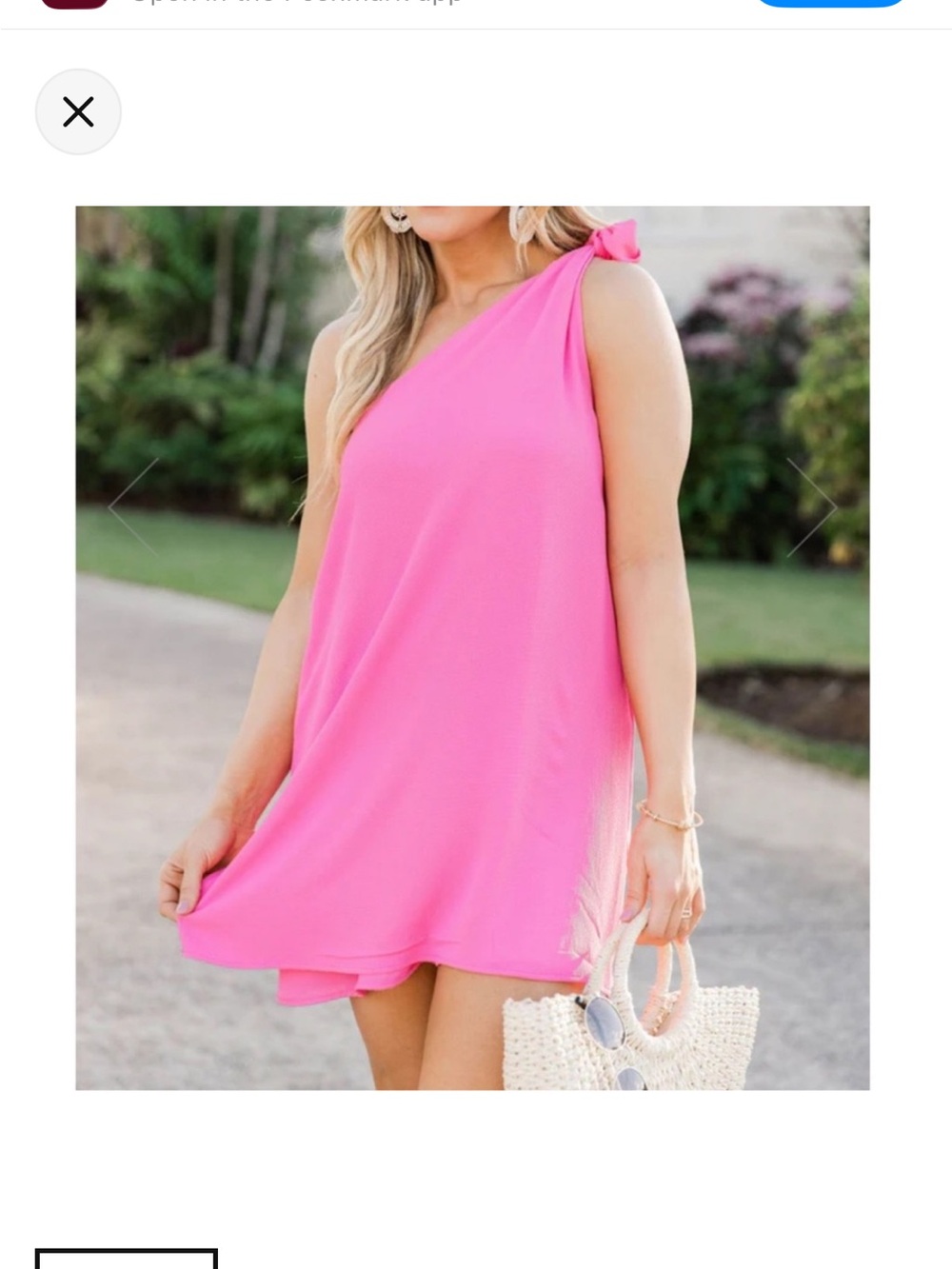 Pink Lily One-Shoulder Hot Pink Tie-Shoulder Dress